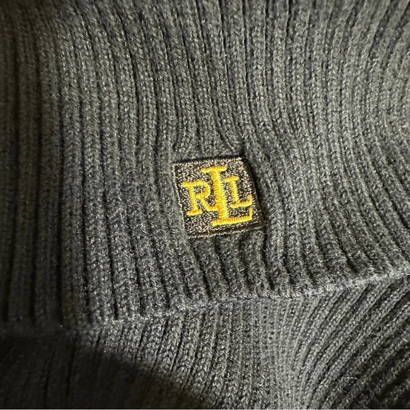 Lauren Ralph Lauren monogrammed turtleneck black and gold sweater, medium - Picture 5 of 8